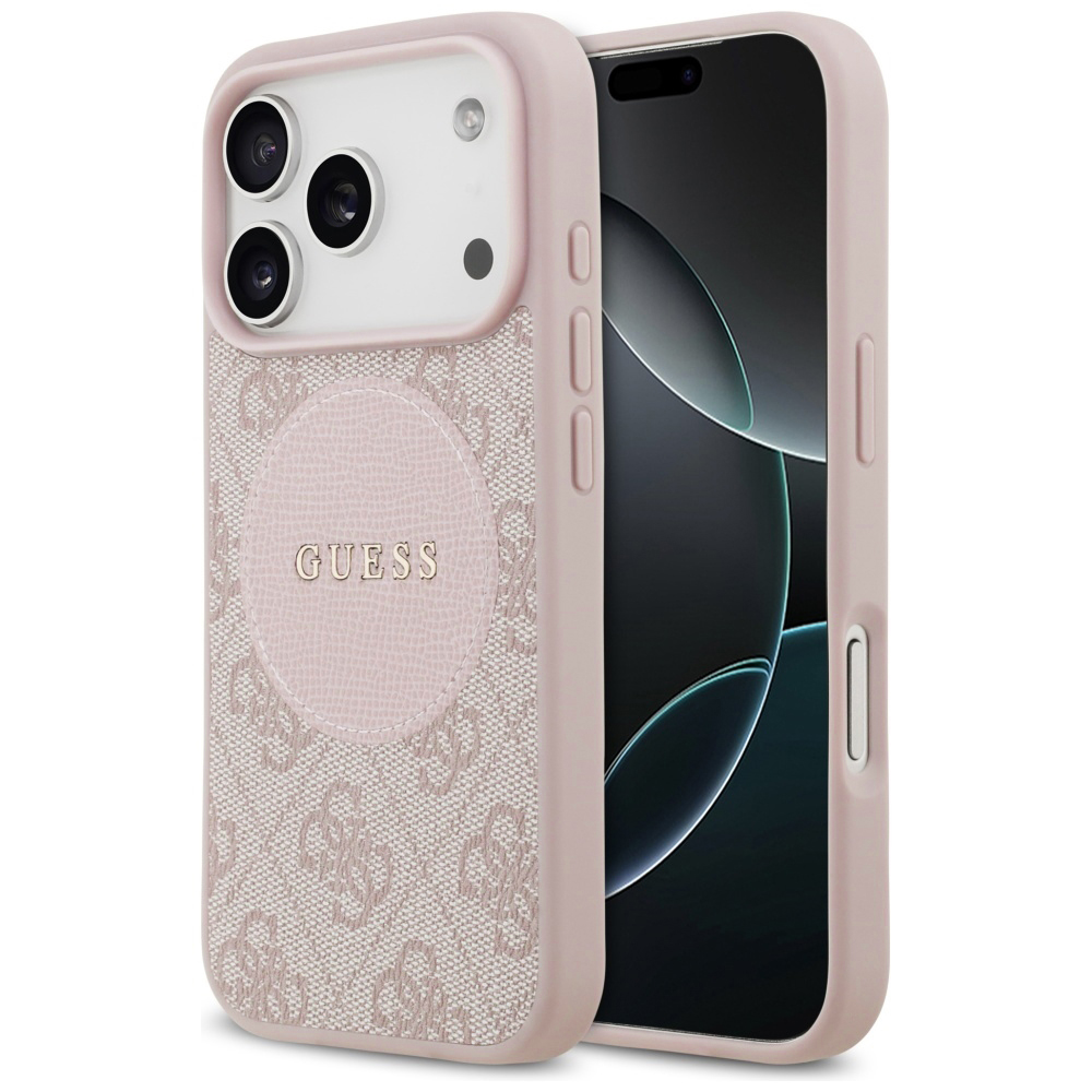 Guess 4G Circle Classic Logo MagSafe iPhone 17 Pro Růžová