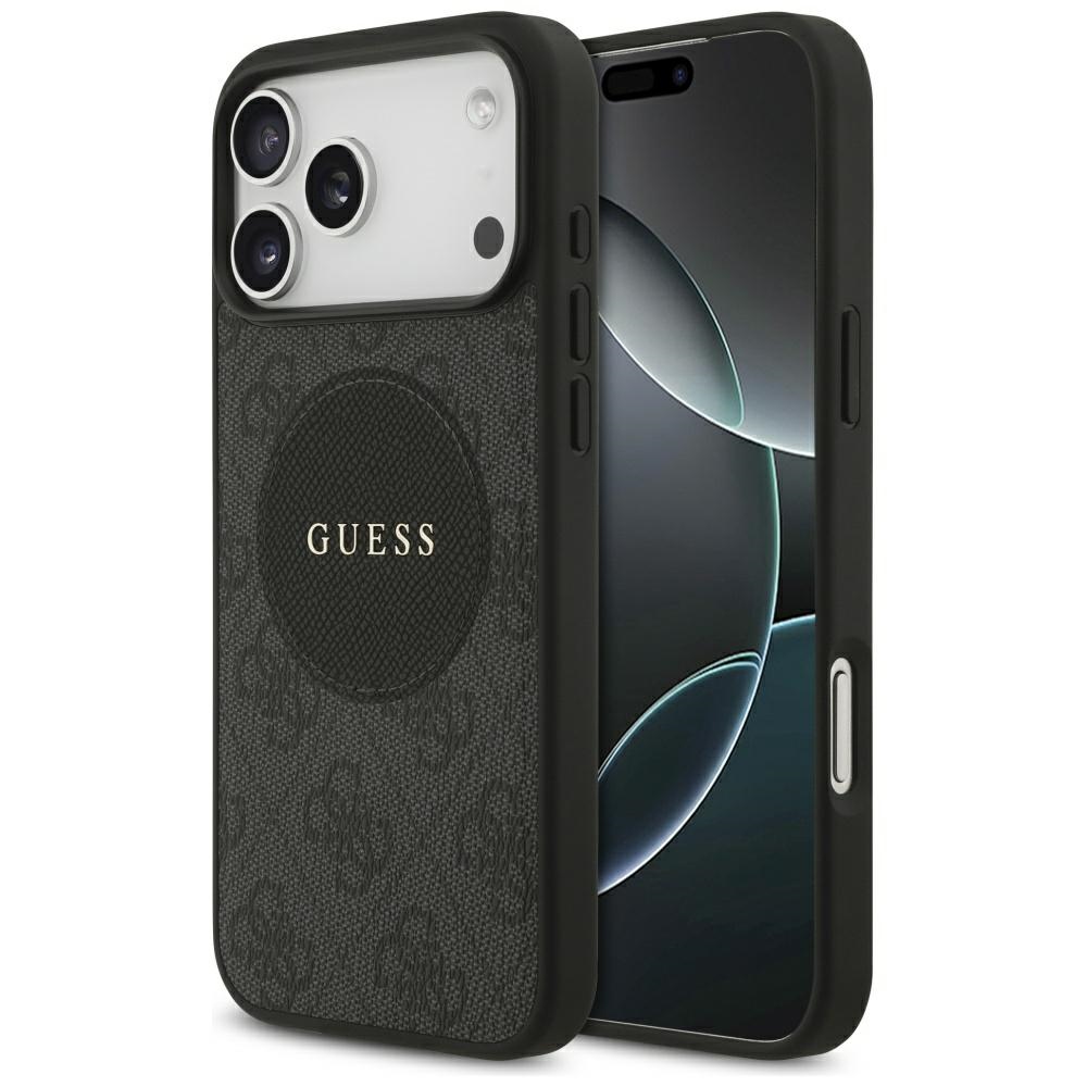 Guess 4G Circle Classic Logo MagSafe iPhone 17 Pro Max černá
