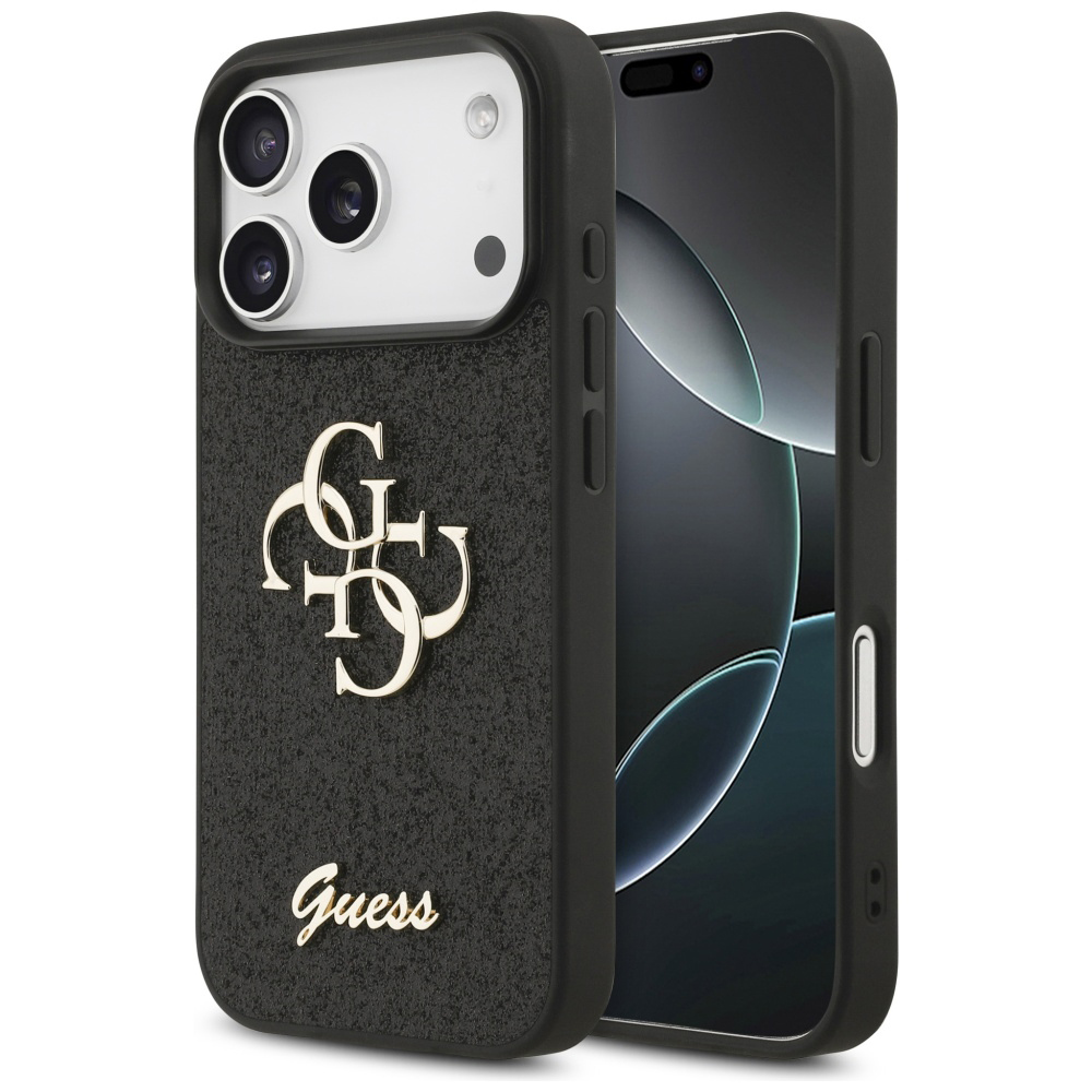 Guess Fixed Glitter Big 4G GUHCP17LHG4SGK iPhone 17 Pro černý