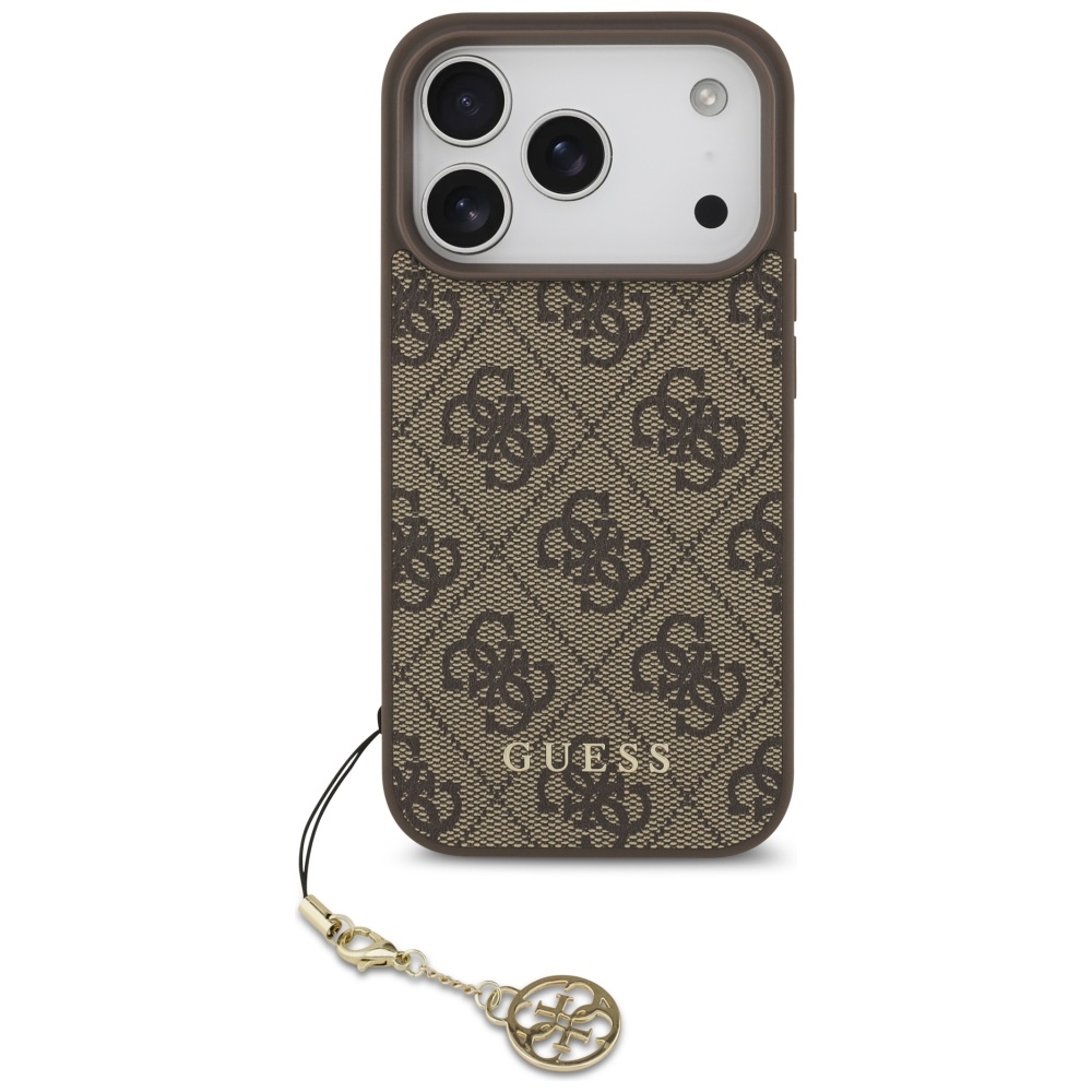 Guess Hardcase 4G Charm Cradle MagSafe iPhone 17 Pro Hnědý