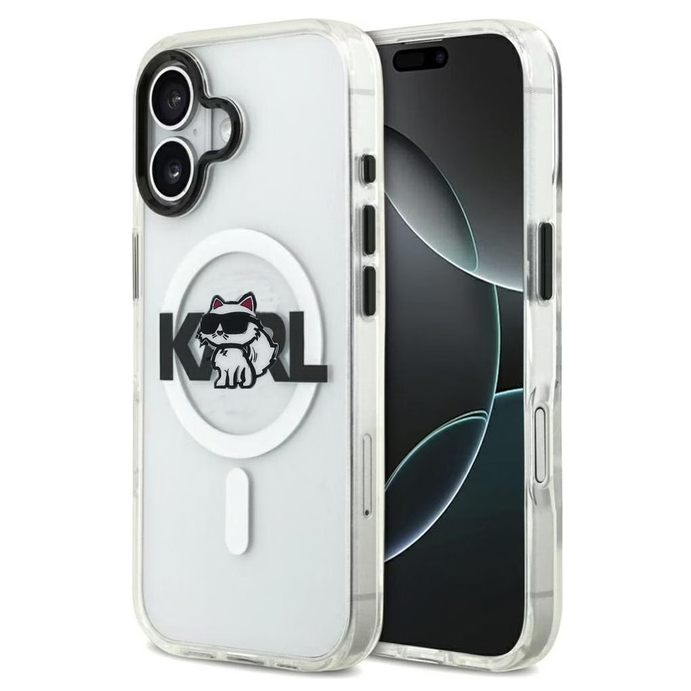 Karl Lagerfeld IML Choupette Sketch Logo MagSafe iPhone 17 průhledný