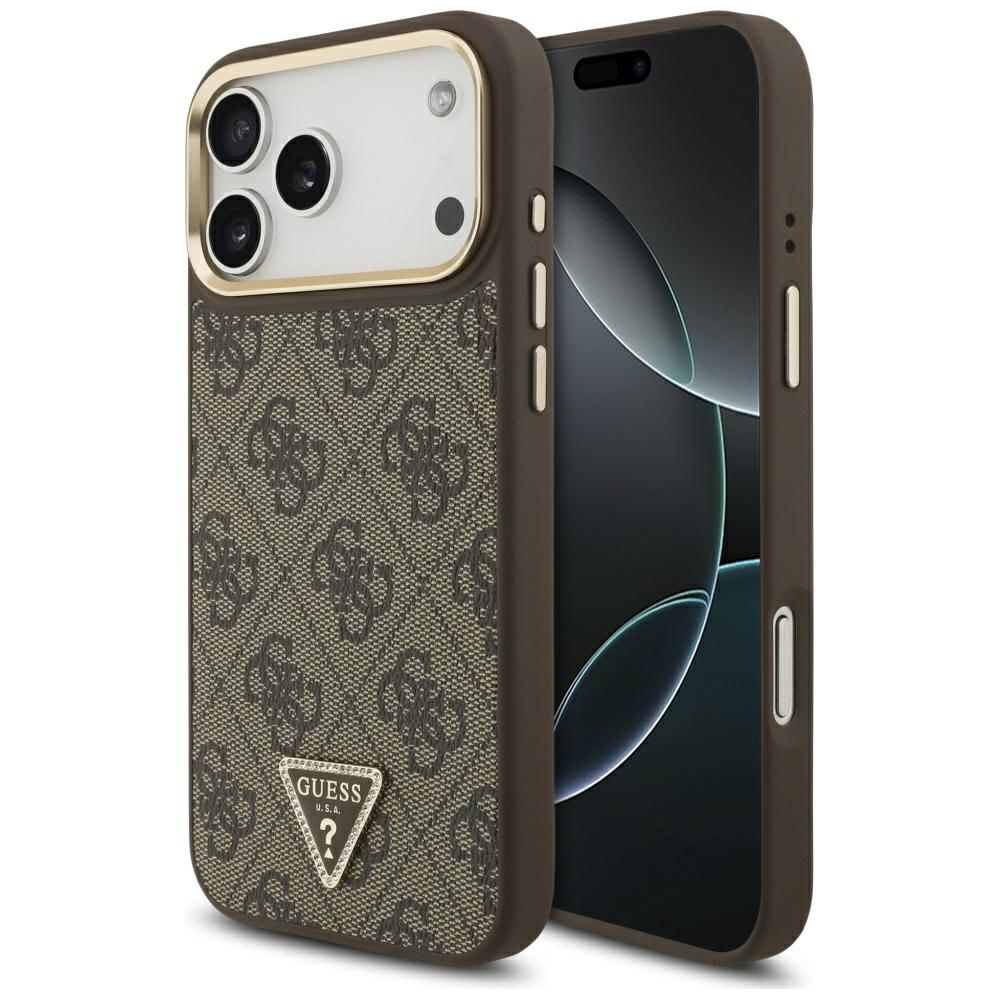 Guess Hardcase 4G Triangle Logo MagSafe iPhone 17 Pro Hnědý