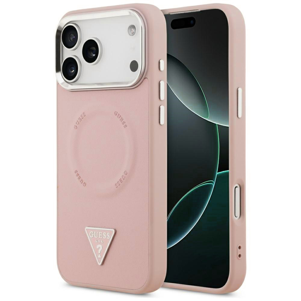 Guess Hardcase Triangle Logo MagSafe iPhone 17 Pro Max růžová