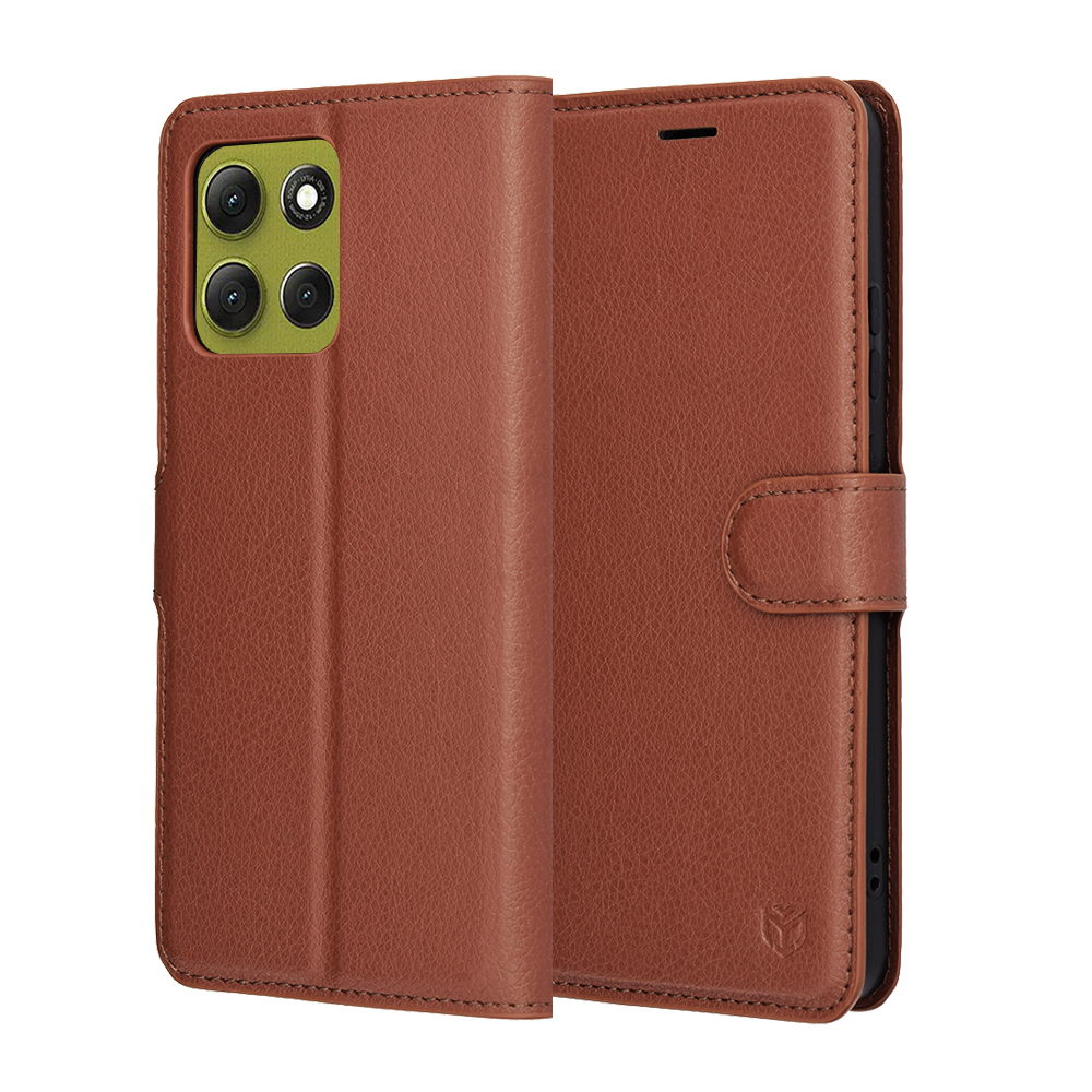 Pouzdro Techsuit Leather Folio pro Motorola Moto G86 hnědé