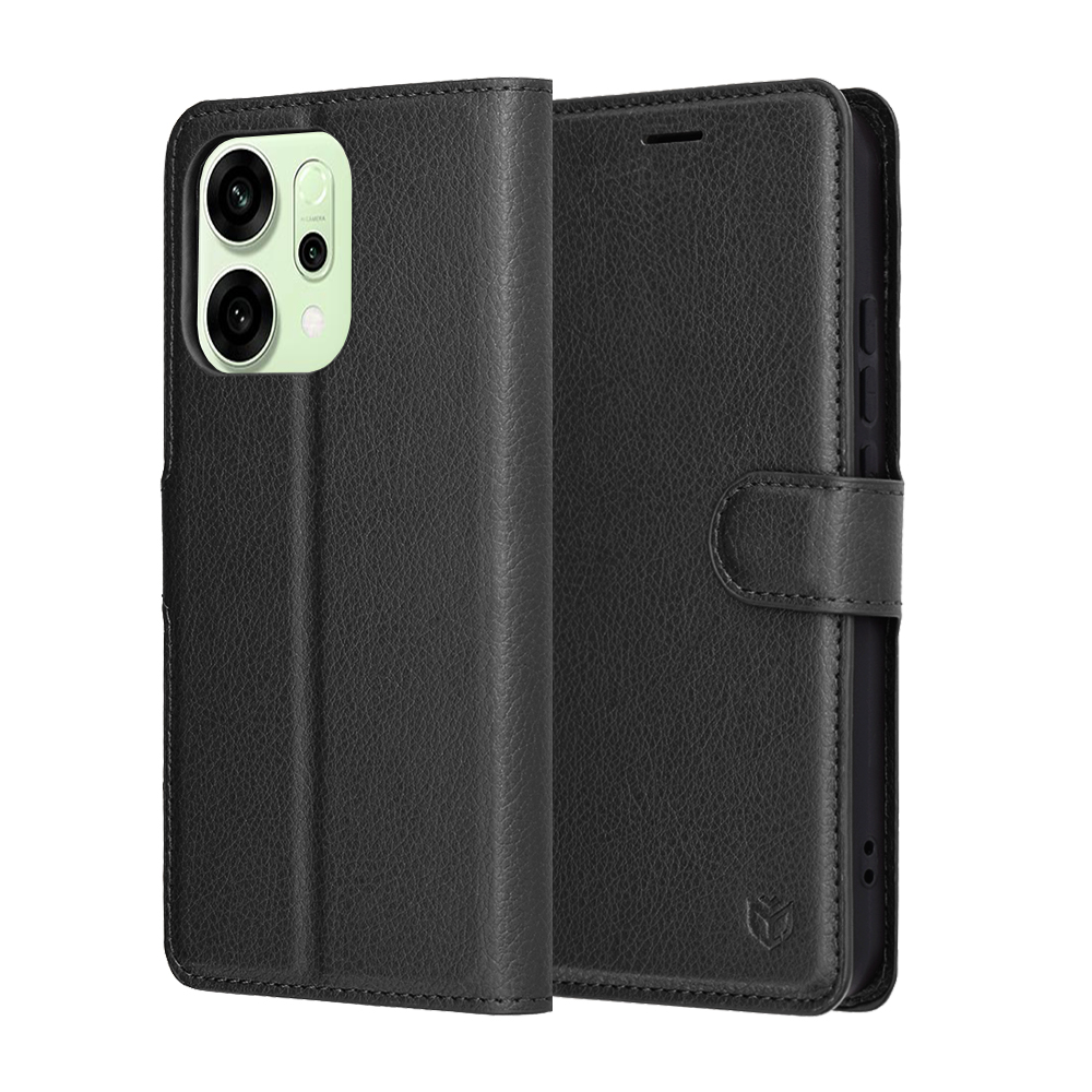 Pouzdro Techsuit Leather Folio pro Oppo Reno14 černé