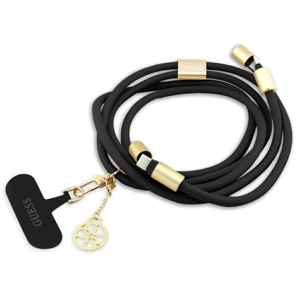 Guess Data Cable CBDY 4G Charm USB-C na USB-C Rychlé nabíjení 1.5m černá