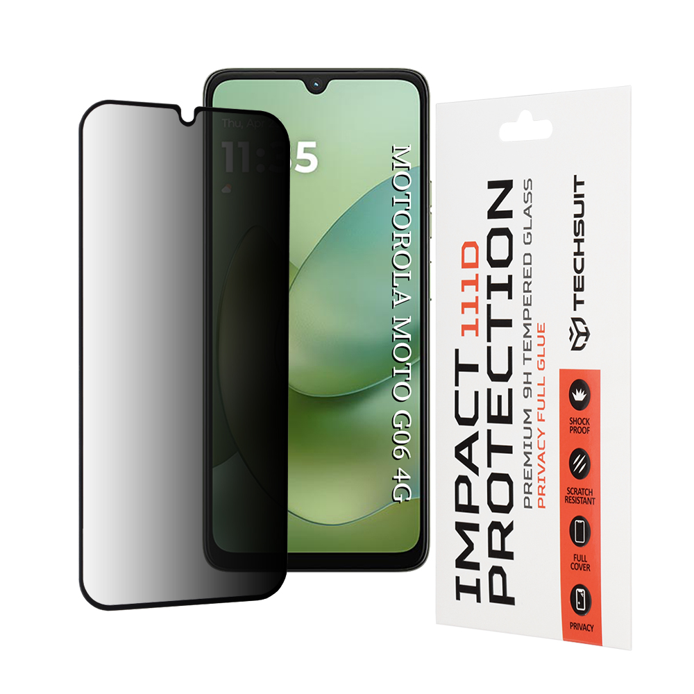 Ochranné sklo Techsuit 111D Privacy Full Glue pro Motorola Moto G06 černé