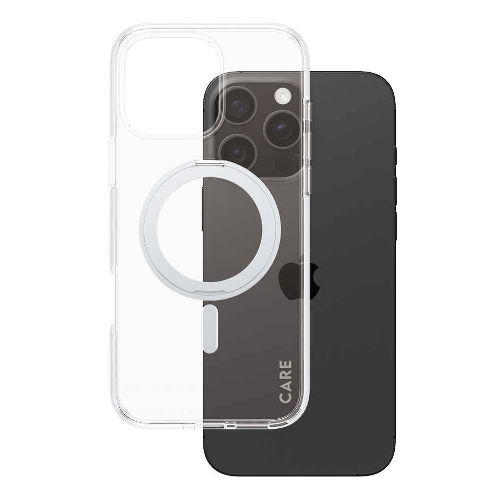 PanzerGlass® CARE Feature Silver Kickstand & MagSafe iPhone 16 Pro Max čirý