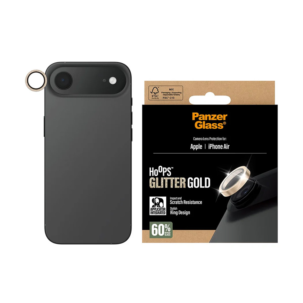 PanzerGlass® Hoops® ochrana čočky fotoaparátu iPhone 17 Air třpytivě zlatá