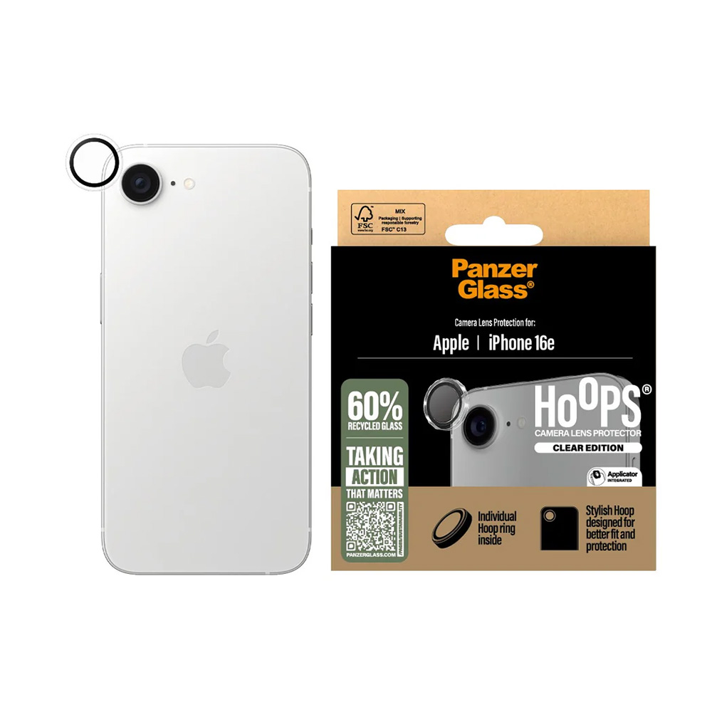 PanzerGlass® Hoops® ochrana čočky fotoaparátu iPhone 16e průhledná