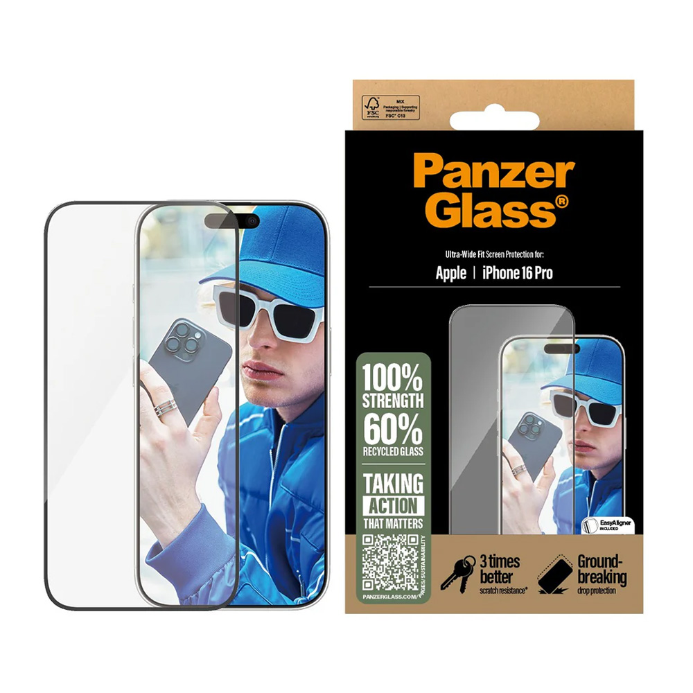 PanzerGlass Ultra-Wide Fit ochranné sklo iPhone 16 Pro černé