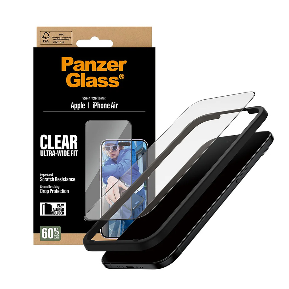 PanzerGlass® Ultra-Wide Fit ochranné sklo s EasyAlignerem iPhone 17 Air černé
