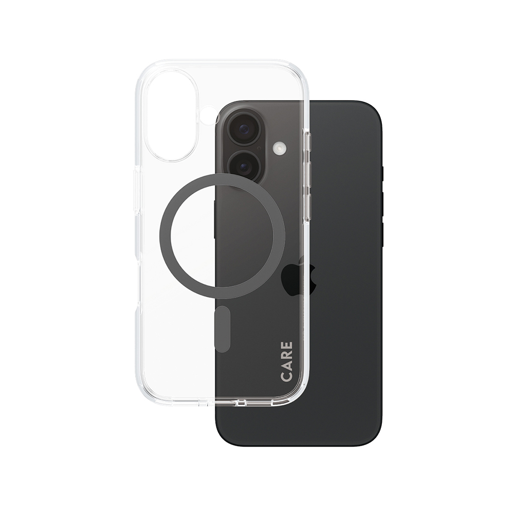 PanzerGlass® CARE Flagship Urban Combat černý MagSafe iPhone 16 průhledný