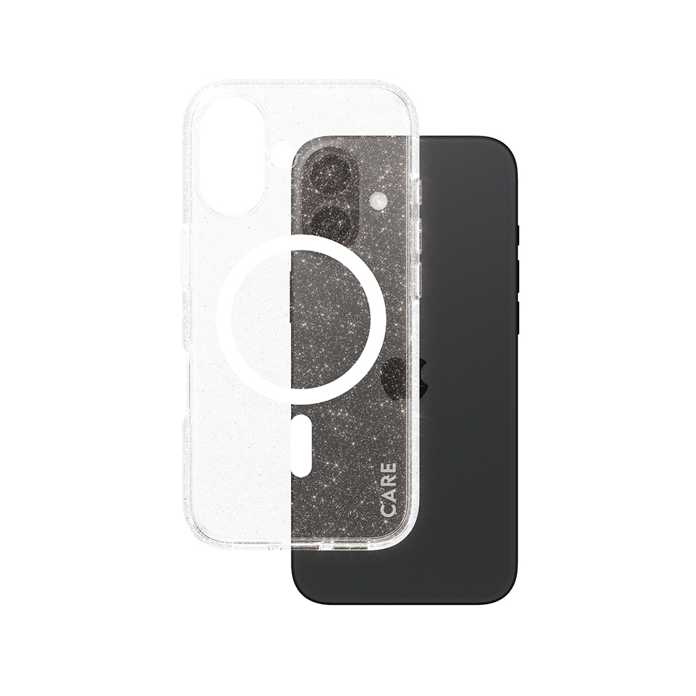 PanzerGlass® CARE Flagship Urban Combat Star Lit Bílý MagSafe iPhone 16 průhledný