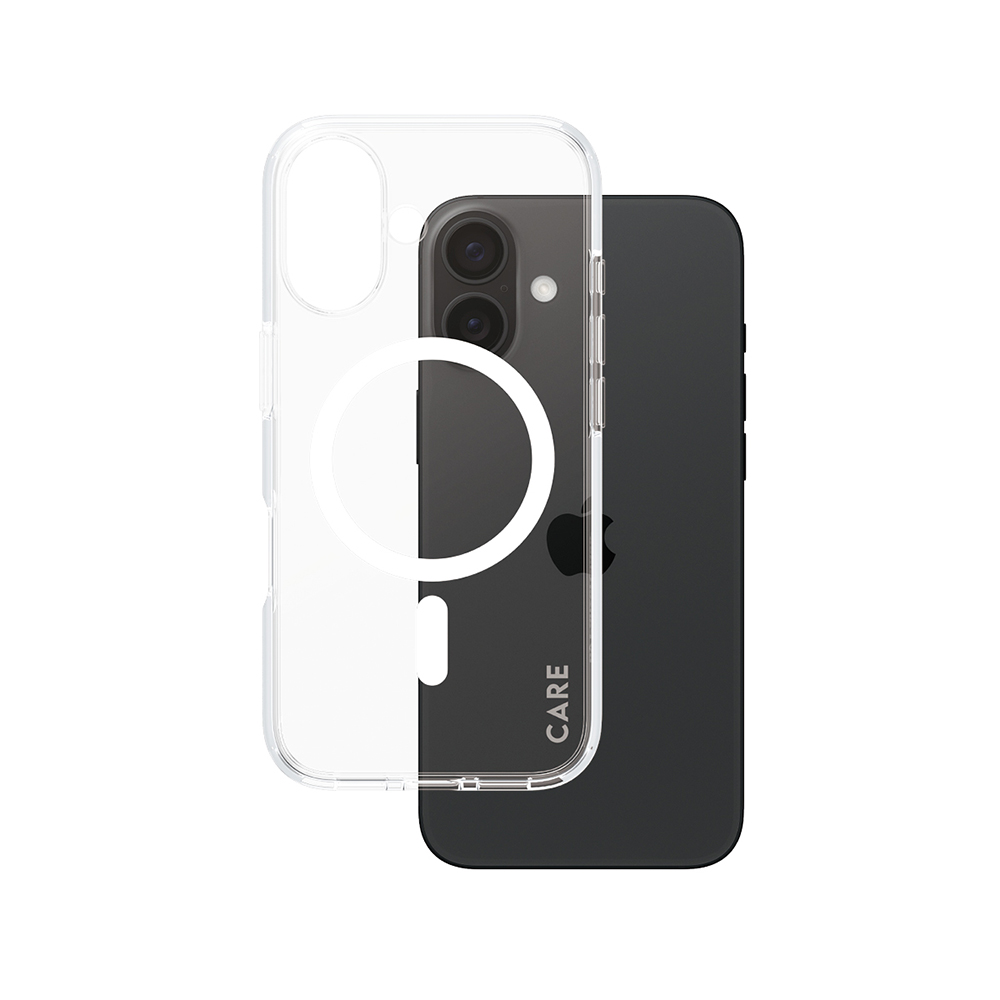 PanzerGlass® CARE Flagship Urban Combat bílý MagSafe iPhone 16 průhledný