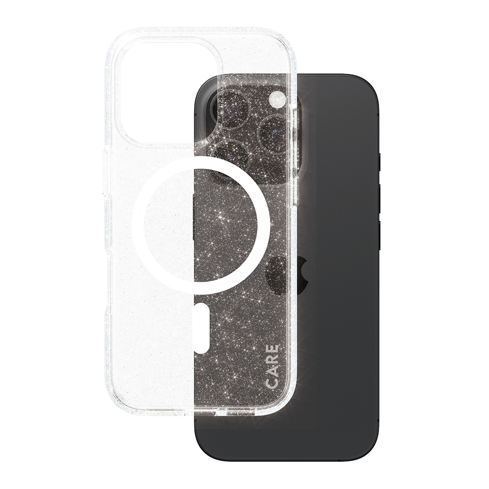 PanzerGlass® CARE Flagship Urban Combat Star Lit Bílá MagSafe iPhone 16 Pro Průhledný