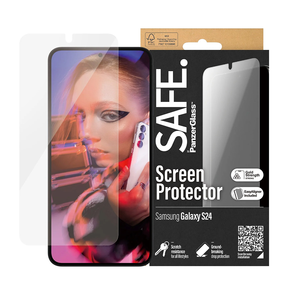 PanzerGlass SAFE Ultra-Wide Fit ochranné sklo s EasyAligner Samsung Galaxy S24 čiré