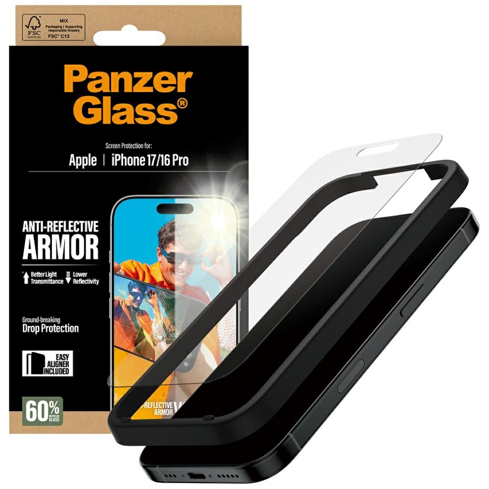 PanzerGlass® Anti-Reflective Armor ochranné sklo iPhone 17/16 Pro matné průhledné
