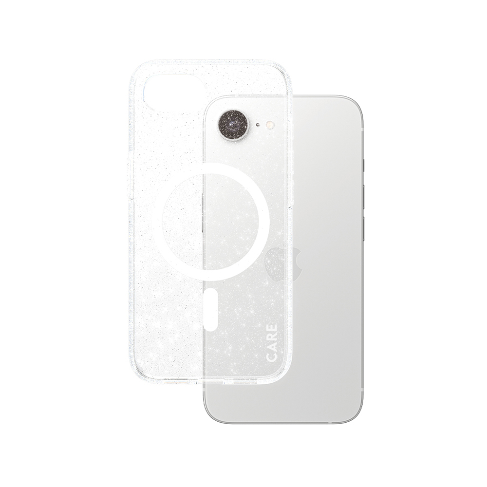 PanzerGlass® CARE Flagship Urban Combat Star Lit s bílým Qi pro iPhone 16e průhledný