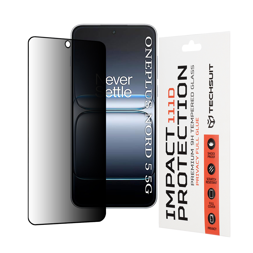 Ochranné sklo Techsuit 111D Privacy Full Glue pro OnePlus Nord 5 černé