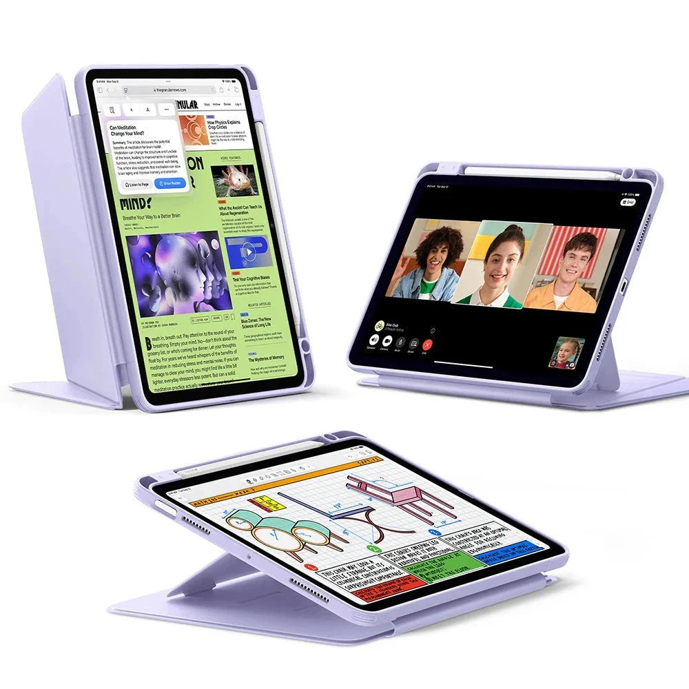 ESR Flip Hybrid s držákem na tužku pro iPad Air 4/5/11 fialová