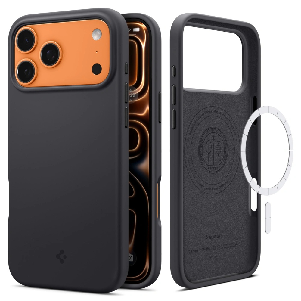 Spigen Silicone Fit MagSafe pro iPhone 17 Pro černý