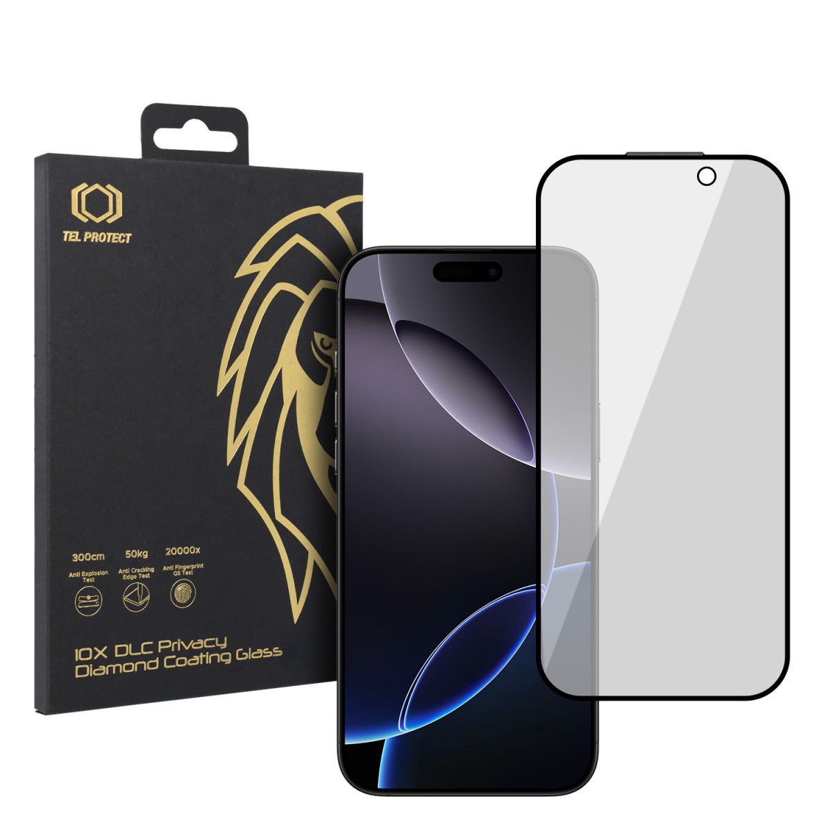 Tvrzené sklo Tel Protect 10X Privacy DLC Diamond Coating pro iPhone 16 Pro Max