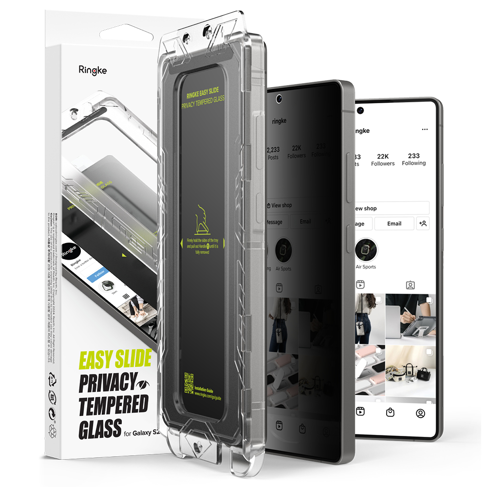 Ringke easy slide privacy tvrzené sklo 2 kusy Samsung Galaxy S25 Ultra černé