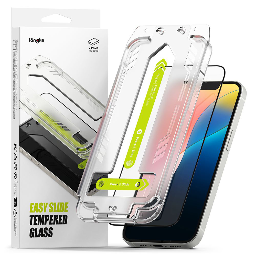 Ringke Easy Slide tvrzené sklo 2 kusy iPhone 16e černé