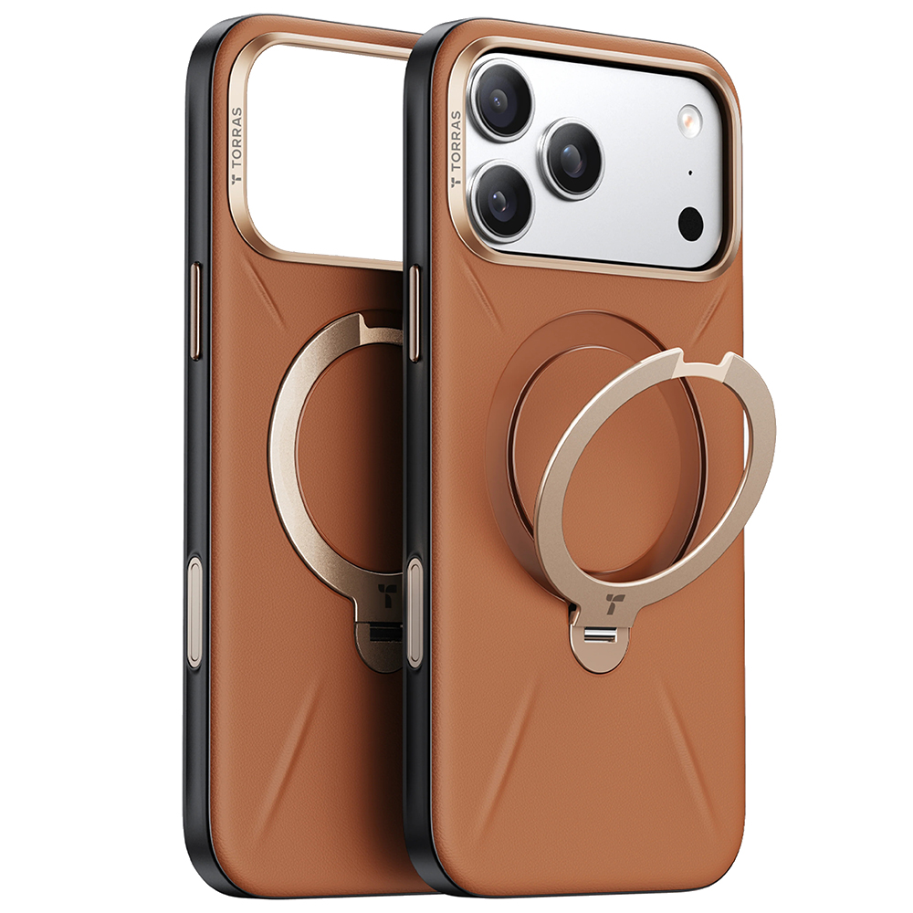 Torras QPRO Leather Series pouzdro iPhone 17 Pro hnědé