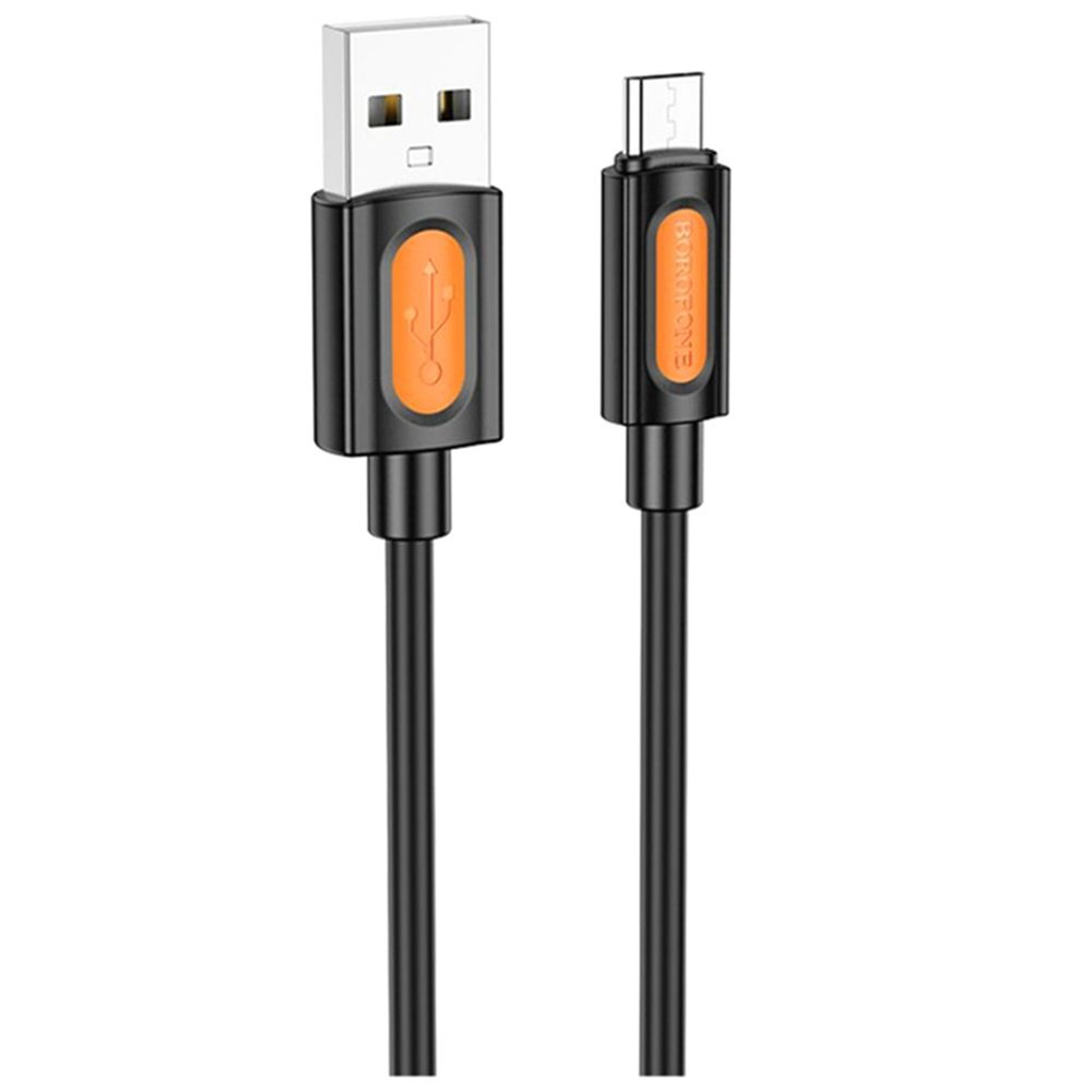 Borofone Data Cable Silicone Series BX114 USB na Micro-USB silikonový 2.4A 1m černý