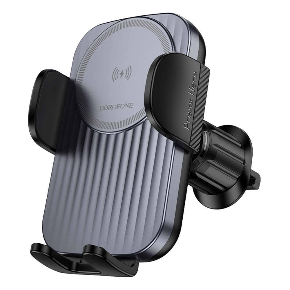 Borofone držák do auta s bezdrátovým nabíjením BH221 15W černošedá