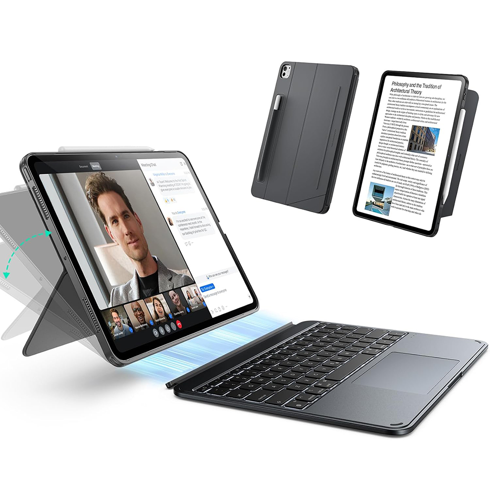 ESR Shift pouzdro s klávesnicí iPad 10 2022 10.9 11 2025 tmavě šedé