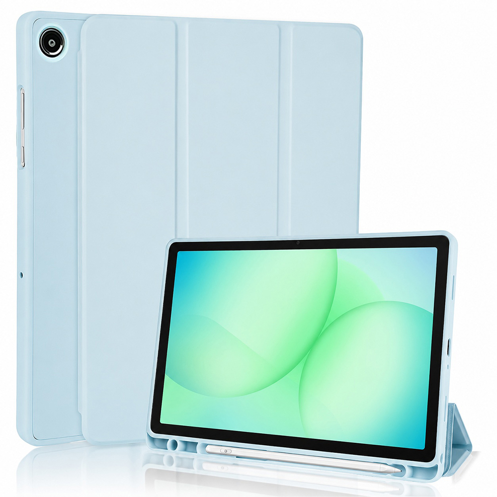 Techsuit Flex Trifold s držákem tužky Samsung Galaxy Tab A11 Plus A9 Plus nebesky modrá