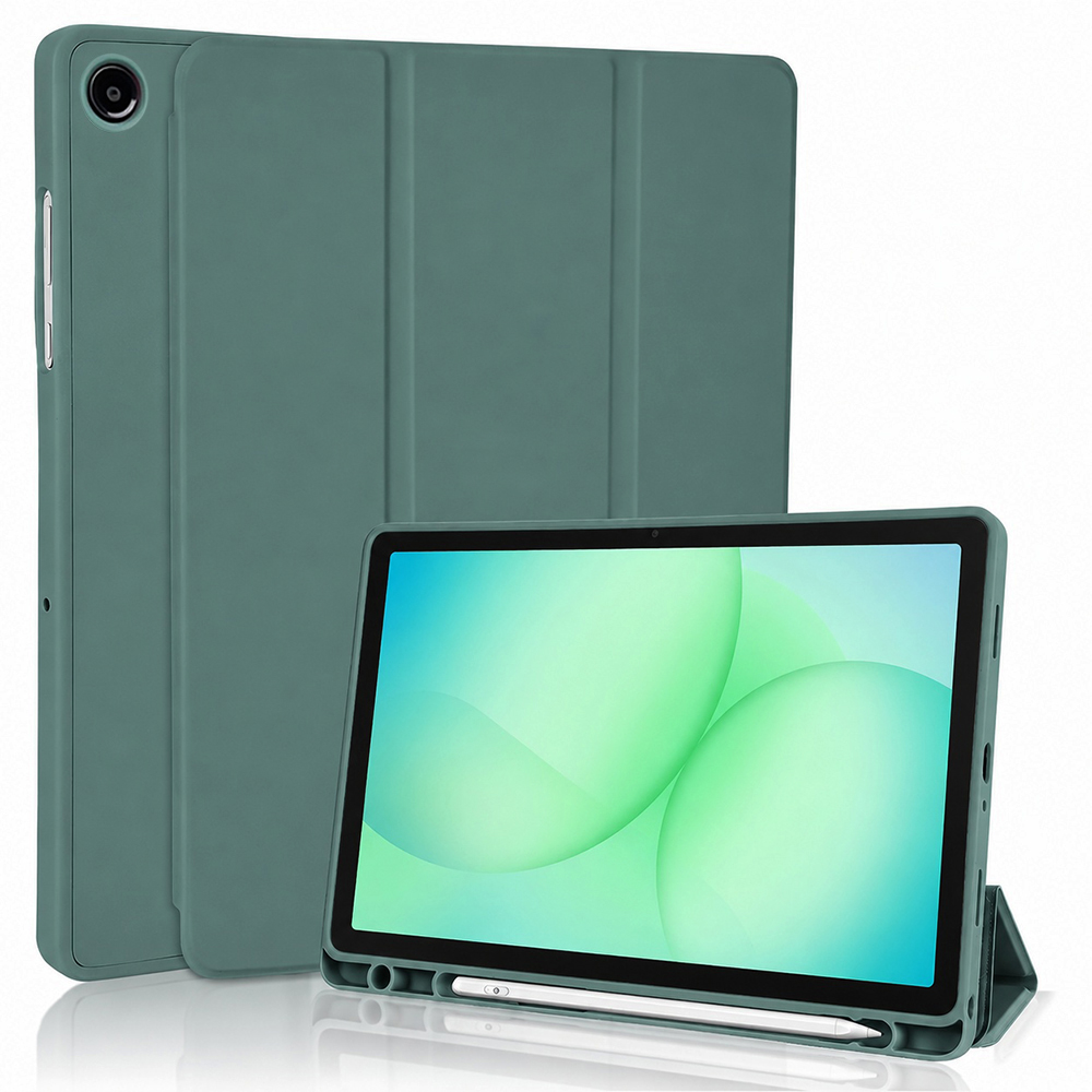 Techsuit Flex Trifold s držákem Samsung Galaxy Tab A11 Plus A9 Plus zelený
