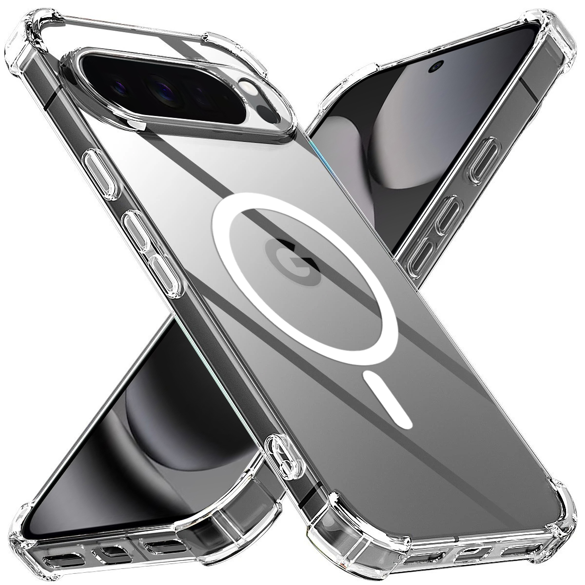 Techsuit Shockproof Clear Silicone MagSafe Google Pixel 10 Pro XL čirý