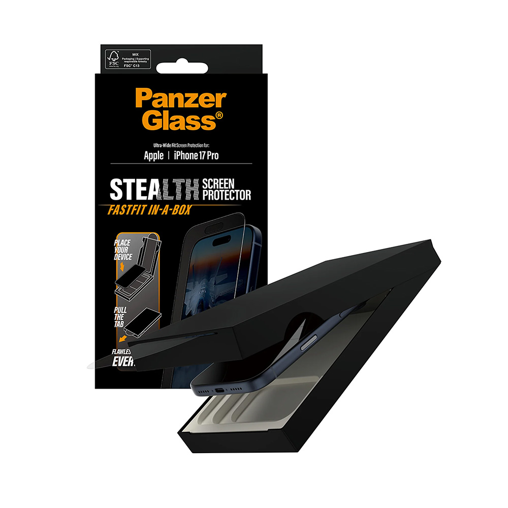 PanzerGlass Ultra-Wide Fit Stealth ochrana obrazovky iPhone 17 Pro černá