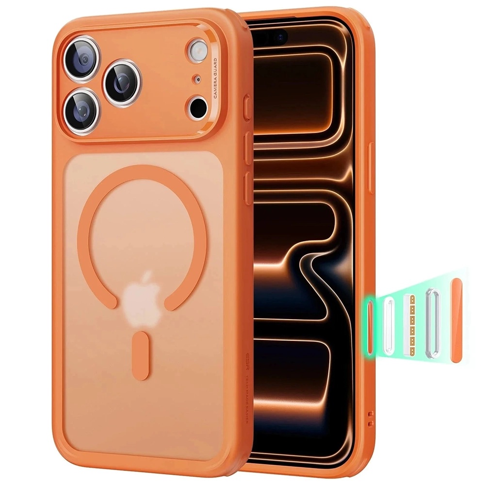 ESR Classic Hybrid HaloLock pro iPhone 17 Pro Max Frosted Orange
