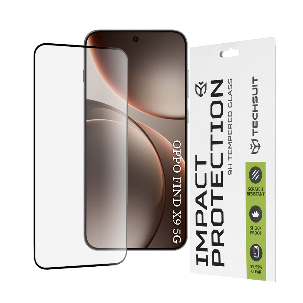 Techsuit 111D full cover full glue sklo pro Oppo Find X9 černé