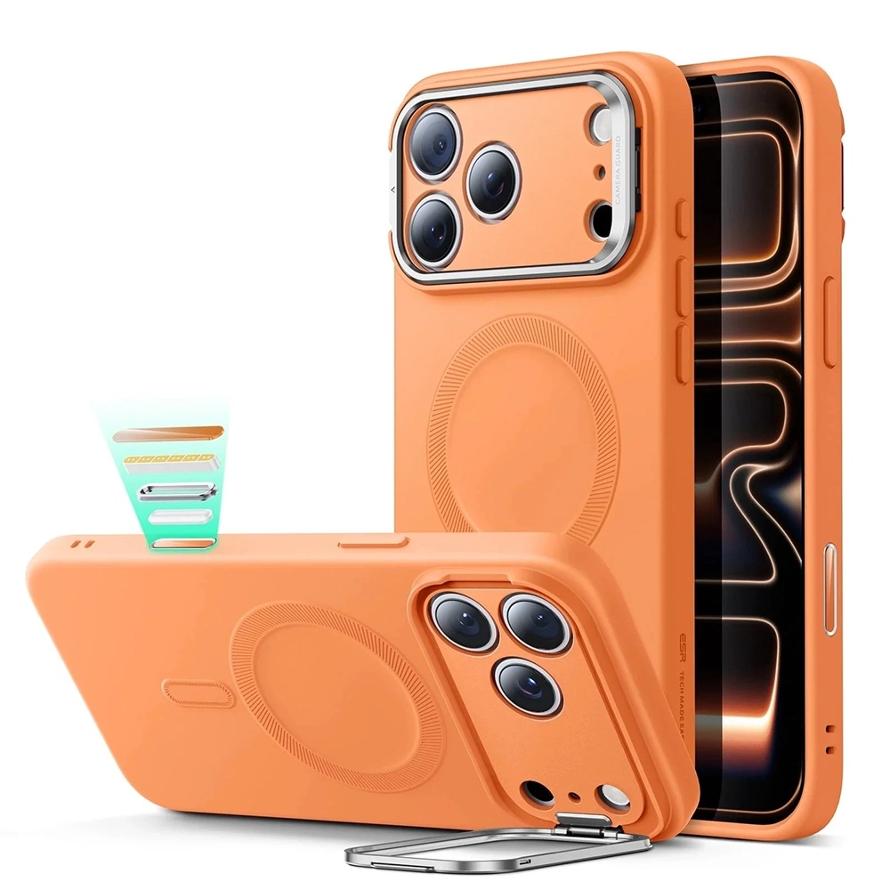 ESR Cloud Soft HaloLock Kickstand pro iPhone 17 Pro oranžový