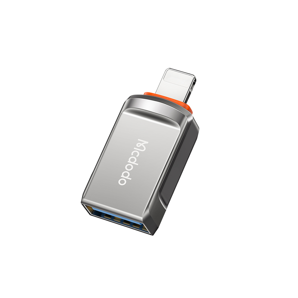 Mcdodo - OTG adaptér (OT-8600) - USB3.0 na Lightning, slitina zinku, 5.0Gbps - tmavě šedá