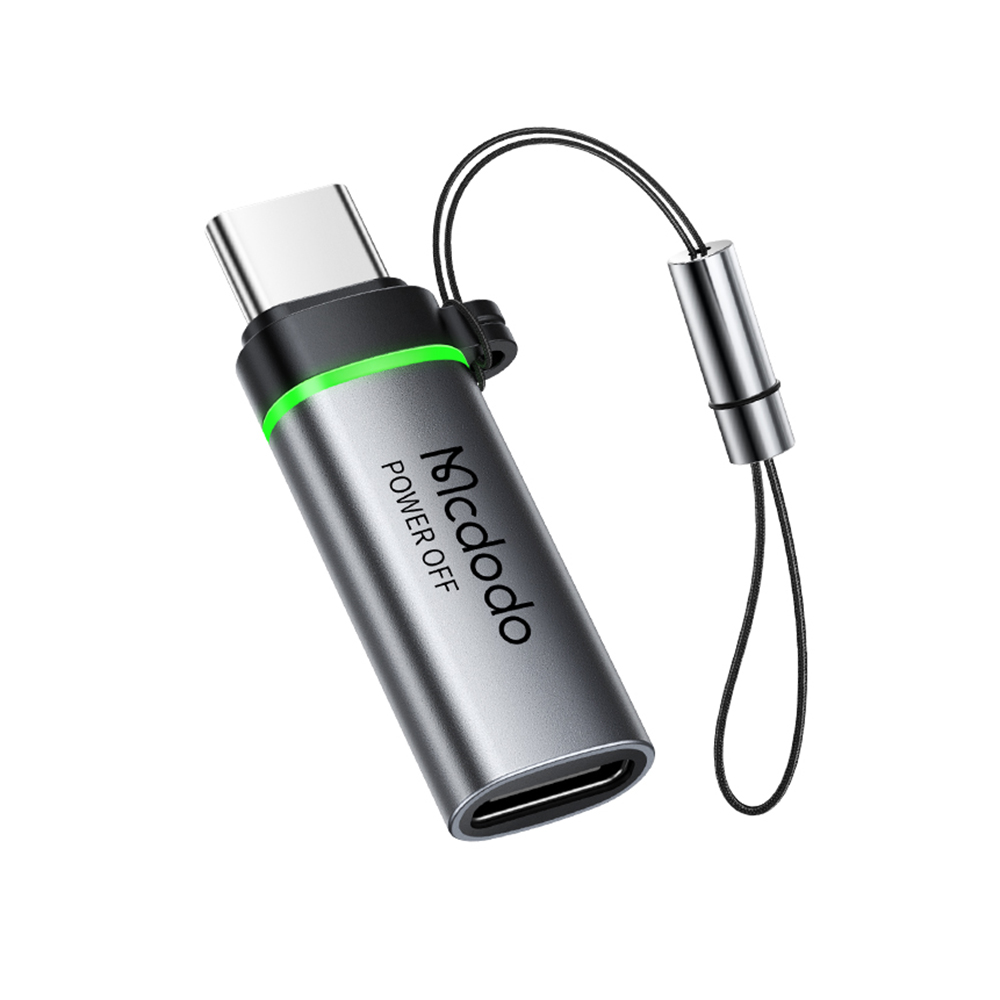 Mcdodo – adaptér s automatickým vypnutím (OT-2450) – USB-C na USB-C, PD100W, 5A, 480Mbps, nabíjení a synchronizace dat, s poutkem – černý