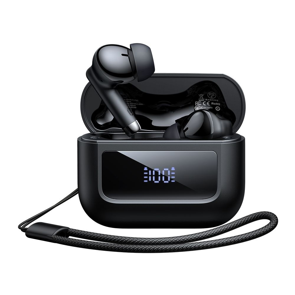 Mcdodo - bezdrátová sluchátka řady B04 (HP-3290) - Bluetooth V5.3, IPX4, True Wireless, digitální displej, s poutkem - černá