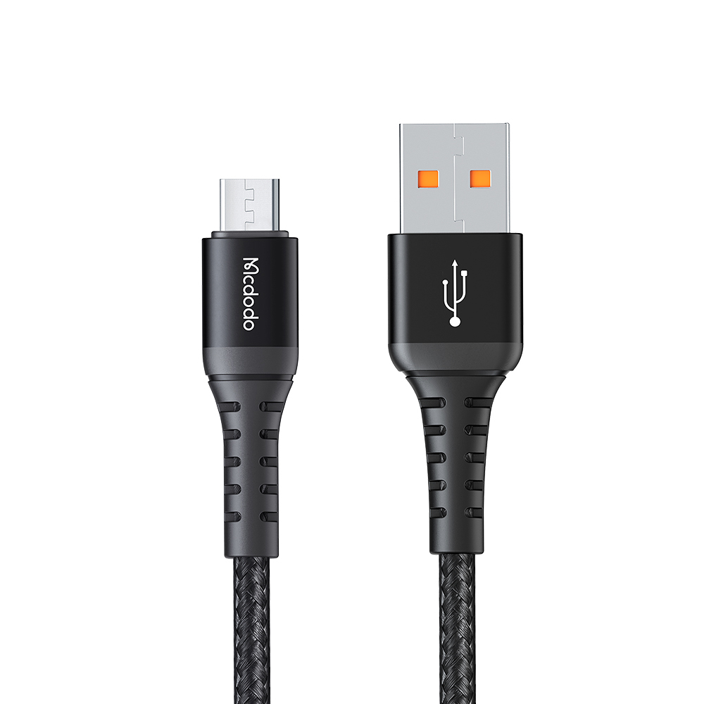 Mcdodo – datový kabel (CA-2281) – USB na micro-USB, nylonové opletení, hliníková slitina, QC4.0/3.0, 1m – černý