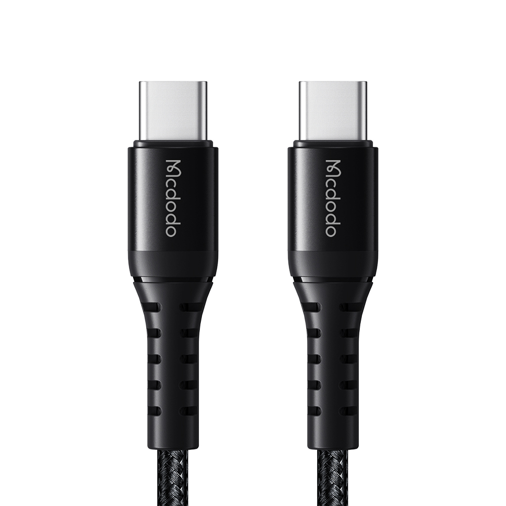 Mcdodo – datový kabel (CA-5641) – USB-C na USB-C, nylonové opletení, hliníková slitina, PD60W, 1m – černý