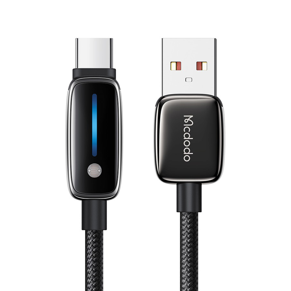 Mcdodo – datový kabel (CA-0020) – s automatickou úpravou jasu, USB-A na USB-C, 6A, 1,2m – černý