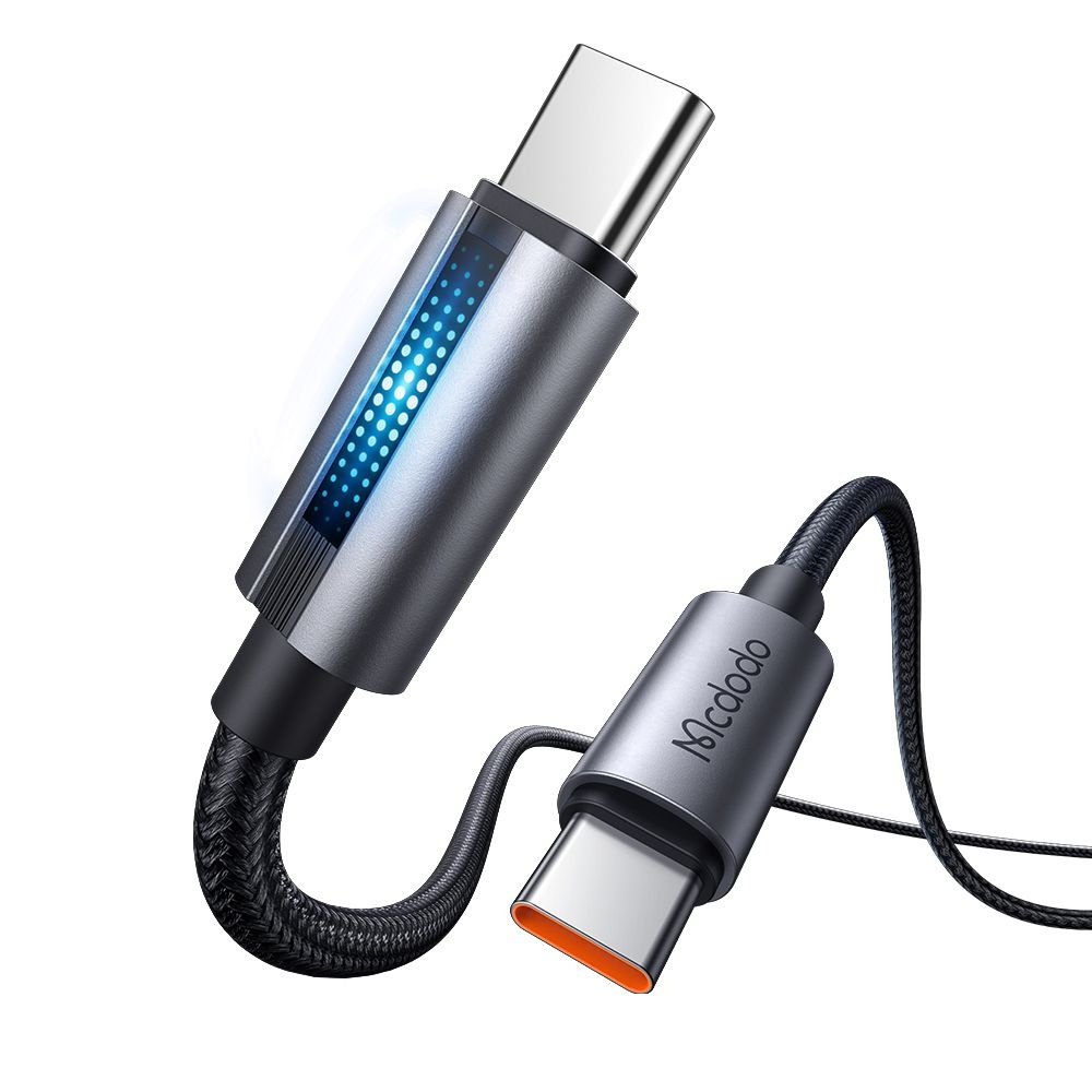 Mcdodo – datový kabel (CA-5740) – s dýchacím světlem, USB-C na USB-C, 100W, 5A, 1.2m – černý