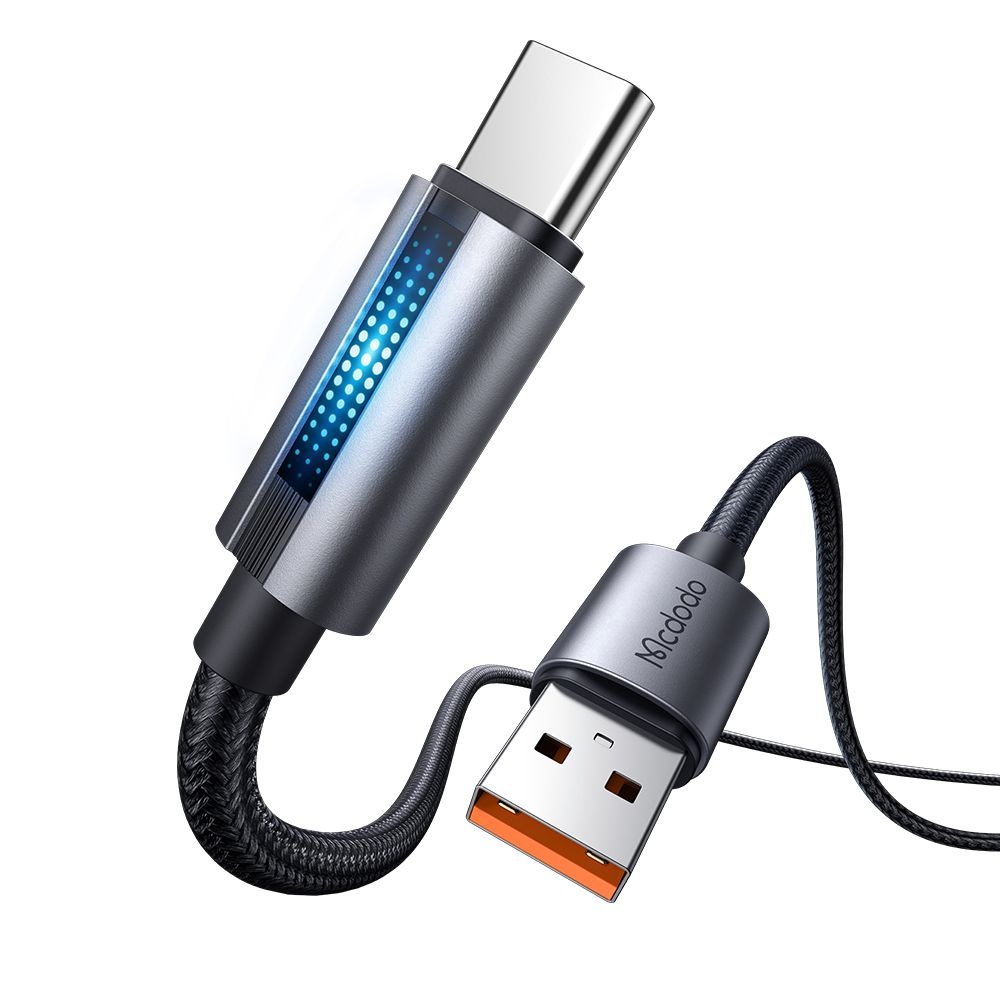 Mcdodo – datový kabel (CA-5180) – s dýchacím světlem, USB-A na USB-C, 100W, 6A, 1,2m – černý