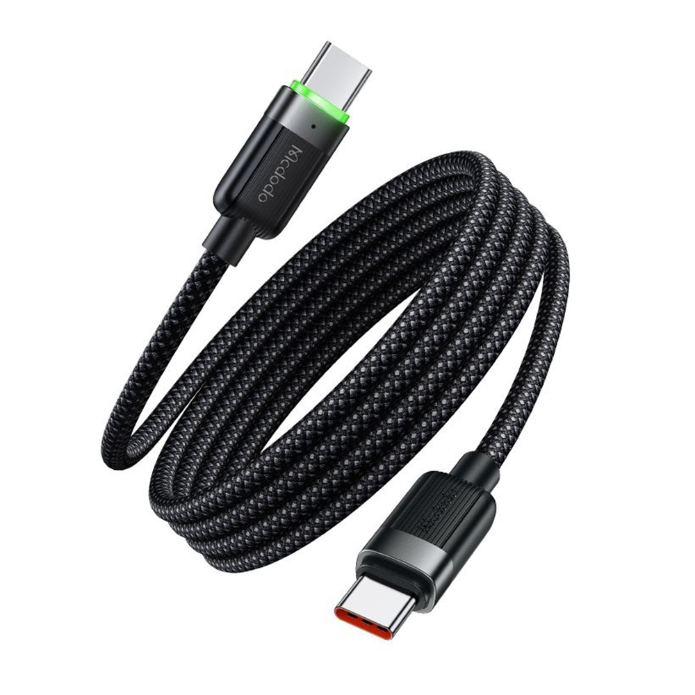 Mcdodo - datový kabel řady Self-Winding (CA-2000) - USB-C na USB-C, 60W, rychlonabíjení, 1.2m - černý