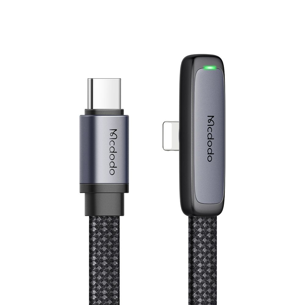 Mcdodo – datový kabel (CA-3350) – Type-C na Lightning, 90stupňový design, 36W, LED indikátor, 1,2m – černý
